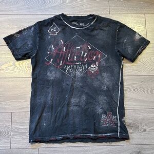 Affliction Made in USA Grunge Stitched Distressed T-Shirt